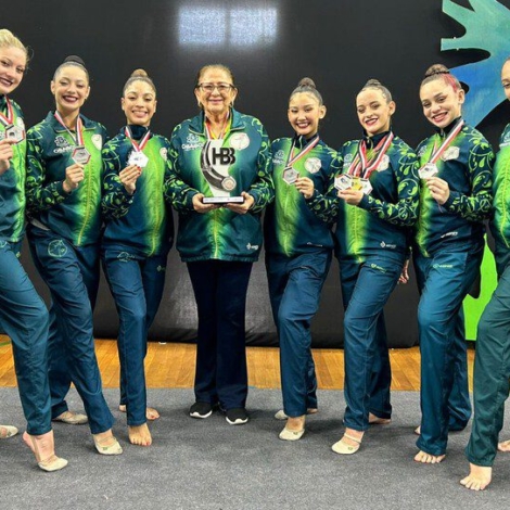 Ginastas de Osasco conquistaram o vice-campeonato por equipes na modalidade ginástica rítmica durante o 87º Jogos Abertos do Interior, em Sertãozinho.
📷 Foto: Site oficial da Federação e Confederação Brasileira de GR