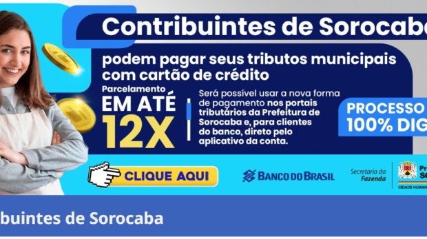 Prefeitura de Sorocaba e Banco do Brasil lançam nova opção de pagamento digital de tributos municipais com cartão de crédito. Foto: Prefeitura De Sorocaba