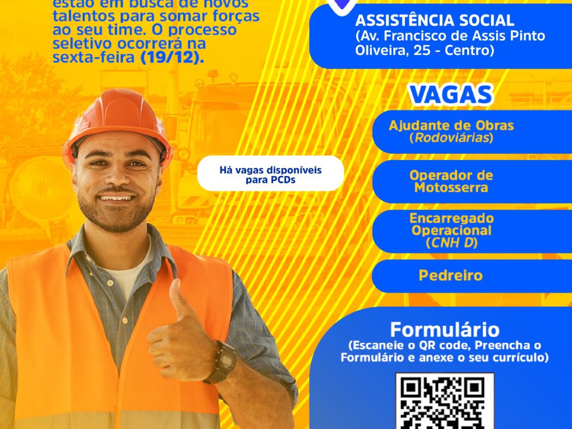 O Programa Emprega Mairinque, em parceria com BC2 e Grupo GPS, oferece novas vagas de emprego com processo seletivo nesta sexta-feira (19) na sede da Assistência Social, no Centro. Foto: Prefetura De Mairinque