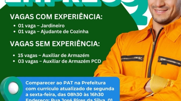 Moradores de Vargem Grande Paulista têm novas oportunidades de emprego em 2026: compareça ao PAT com currículo atualizado e garanta sua vaga! Foto: Prefeitura De Vargem Grande Paulista - VGP (Redes Sociais/ Reprodução)
