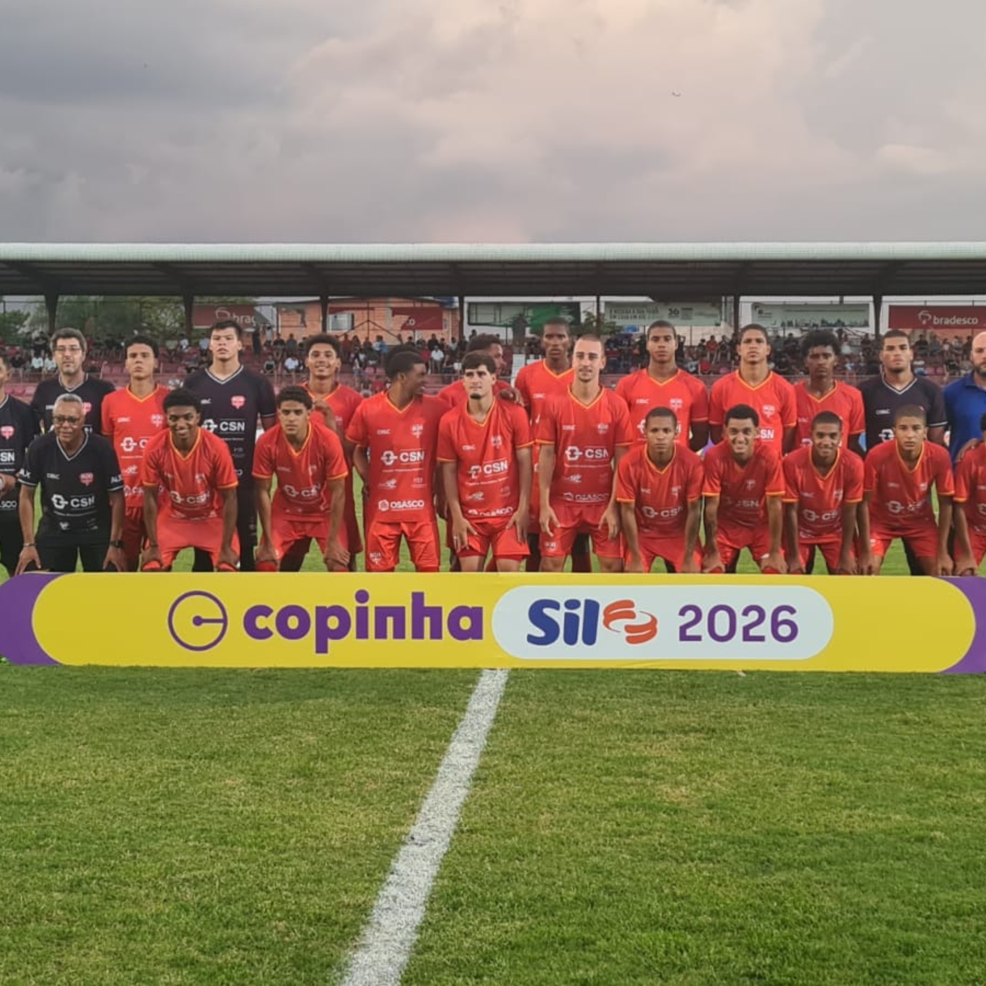 Osasco Audax perfilado antes do início da partida da Copinha 2026. Fotos e Texto: Giane Vieira @giane.vvieira