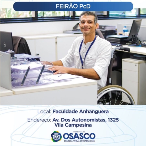 Candidatos participam do Feirão de Empregos PcD realizado em Osasco, com mais de 1.000 vagas exclusivas oferecidas por empresas parceiras no campus da Faculdade Anhanguera. Foto: Prefeitura De Osasco (Redes Sociais/Reprodução)
