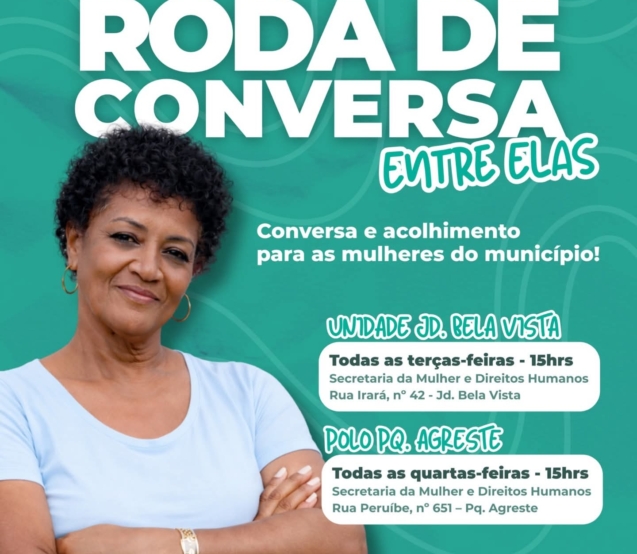 A Prefeitura de Vargem Grande Paulista promove a Roda de Conversa “Entre Elas”, iniciativa da Secretaria da Mulher e Direitos Humanos voltada ao acolhimento e fortalecimento das mulheres de Vargem Grande Paulista. Foto: Prefeitura De Vargem Grande Paulista - VGP (Redes Sociais/ Reprodução)