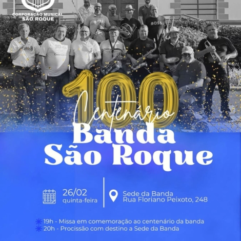 A Banda São Roque celebra 100 anos de história com programação especial na sede, reunindo música, tradição e a comunidade de Cabreúva. Foto: Prefeitura De Cabreúva (Redes Sociais/ Reprodução)