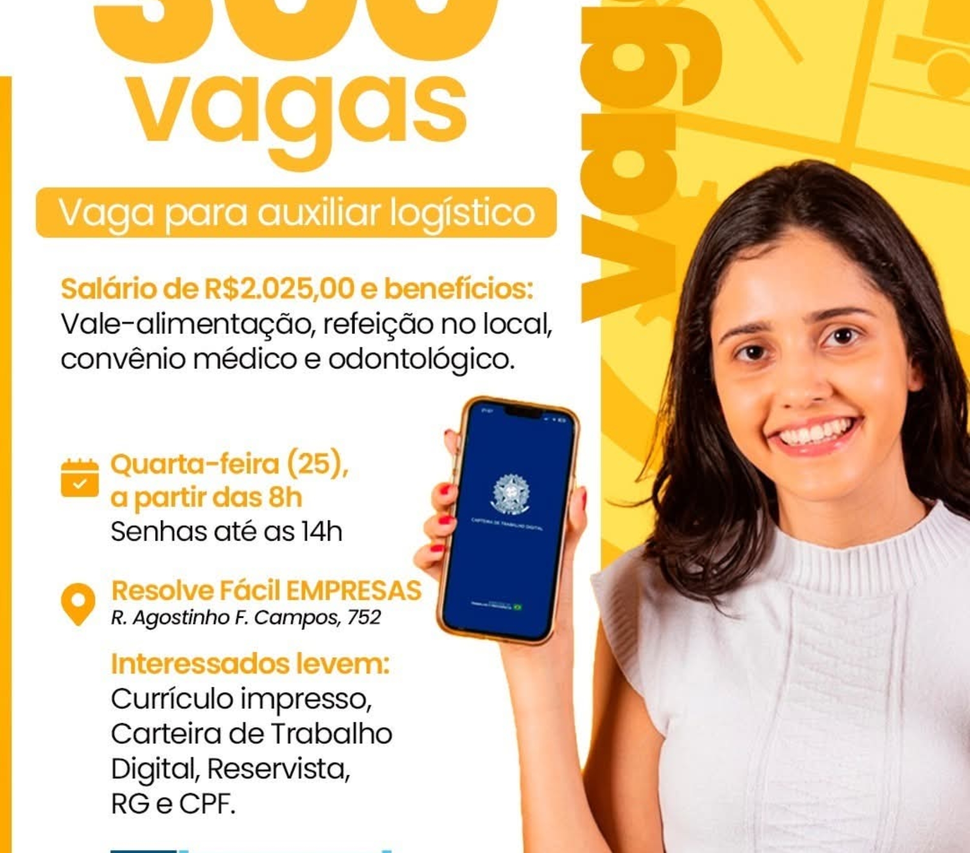 Processo seletivo em Itapevi oferece 300 vagas de auxiliar logístico. Foto: Prefeitura De Itapevi (Redes Sociais/Reprodução)