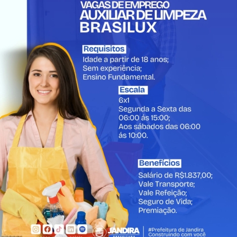 Prefeitura de Jandira divulga oportunidades de emprego. Foto: Prefeitura De Jandira (Redes Sociais/Reprodução)