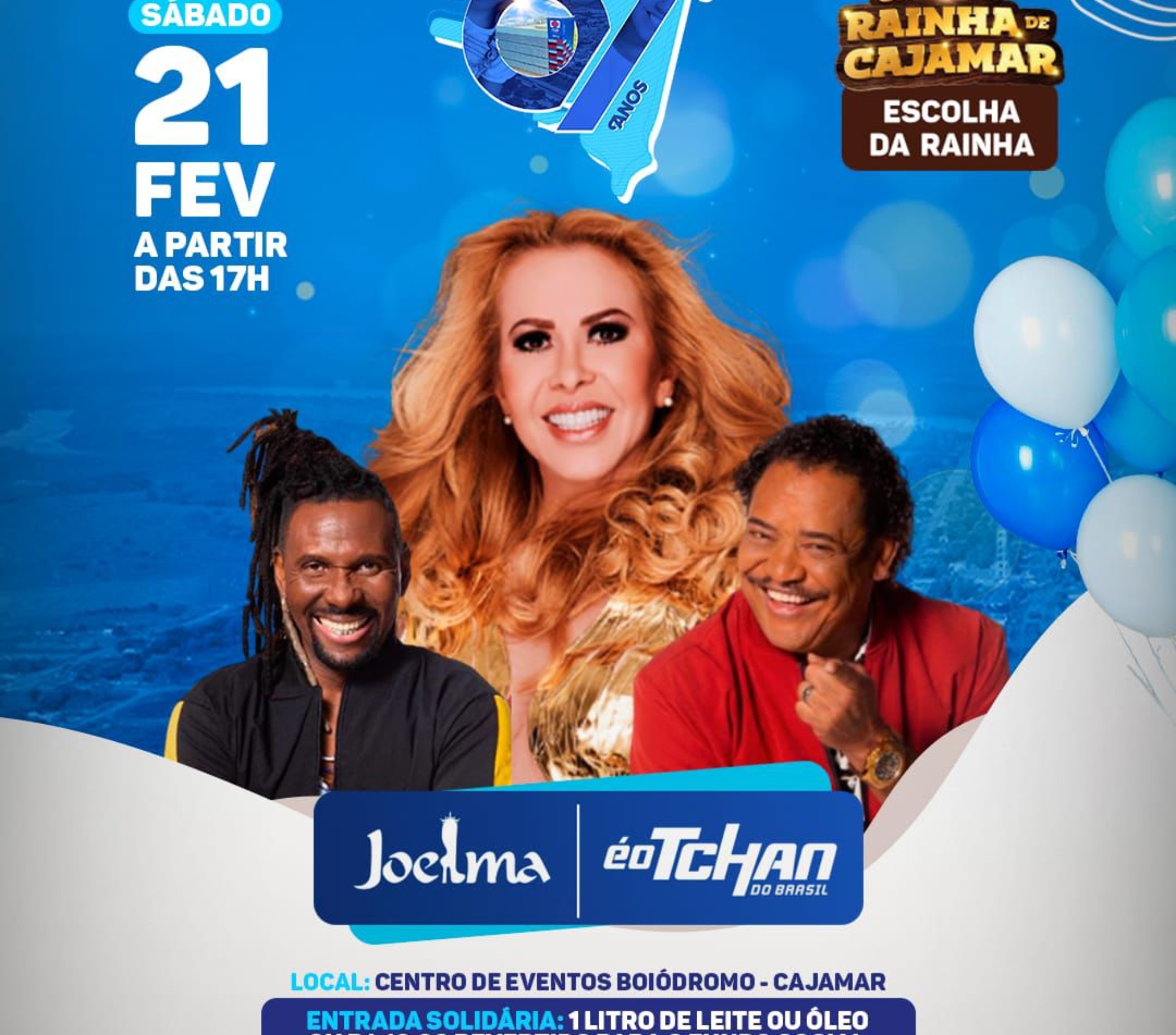 Cajamar vai celebrar 67 anos de história em uma grande festa que promete marcar o futuro da cidade. Shows de Joelma e É o Tchan, muita energia, alegria e uma noite preparada para ficar na memória da população. Foto: Divulgação