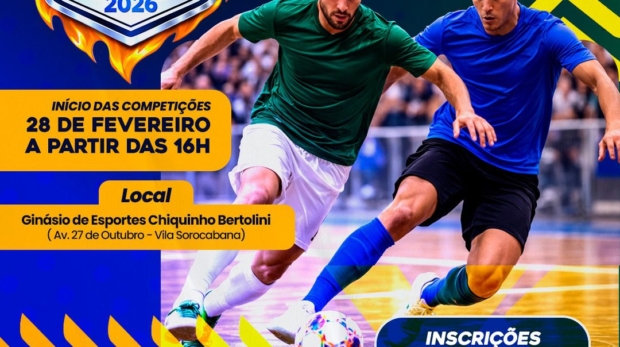 Prefeitura de Mairinque abre inscrições para Campeonato X1 de Futsal 2026, com disputas individuais e início em fevereiro. Foto: Prefeitura De Mairinque