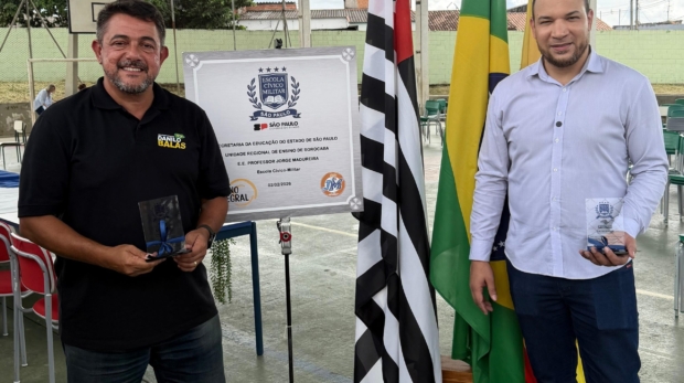 Dylan Dantas participa da solenidade de inauguração do modelo cívico-militar na Escola Estadual Professor Jorge Madureira, em Sorocaba. Foto: Sorocaba