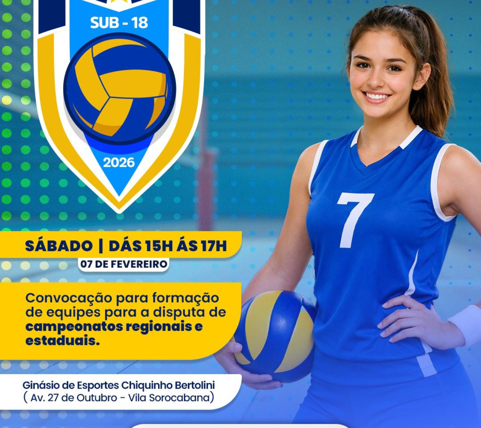 Mairinque está em busca de novos talentos do vôlei feminino. Seletiva Sub-18 acontece neste sábado e pode abrir portas para competições regionais e estaduais em 2026.