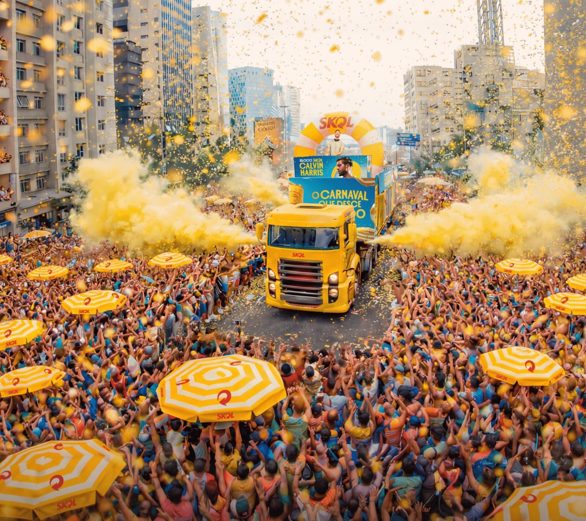 Bloco Skol promete transformar o circuito da Consolação em uma das maiores festas do Carnaval paulista. Imagem ilustrativa | #CriadoComApoioDeIA
