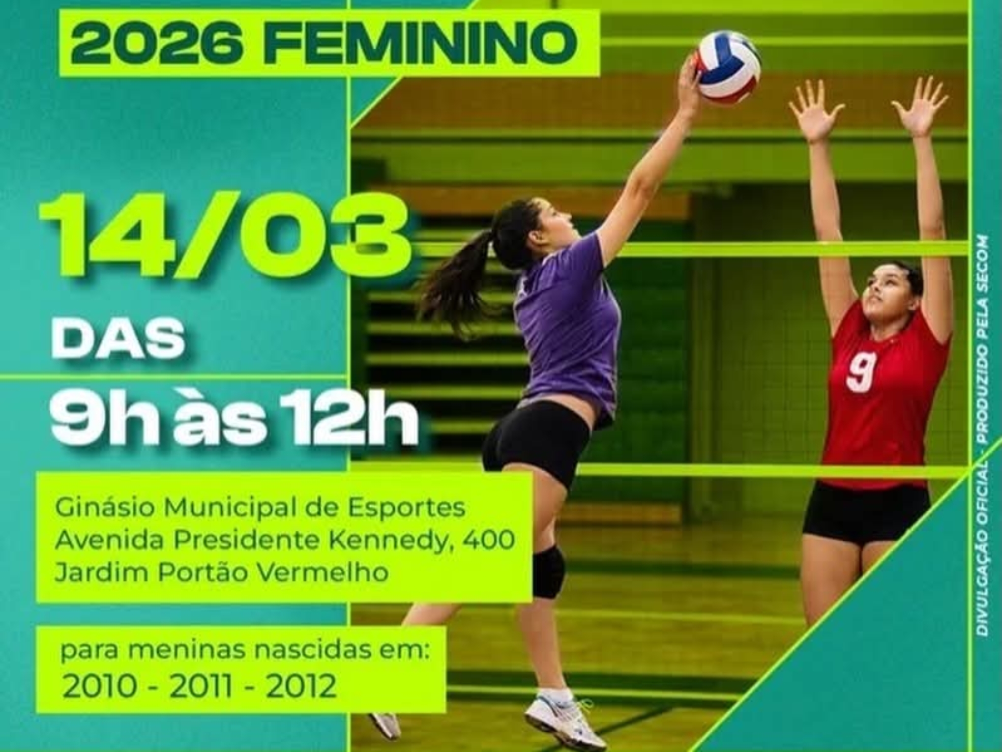Seletiva de voleibol feminino em Vargem Grande Paulista busca revelar novas atletas da cidade e incentivar o desenvolvimento esportivo entre jovens. Foto: Prefeitura De Vargem Grande Paulista - VGP (Redes Sociais/Reprodução)