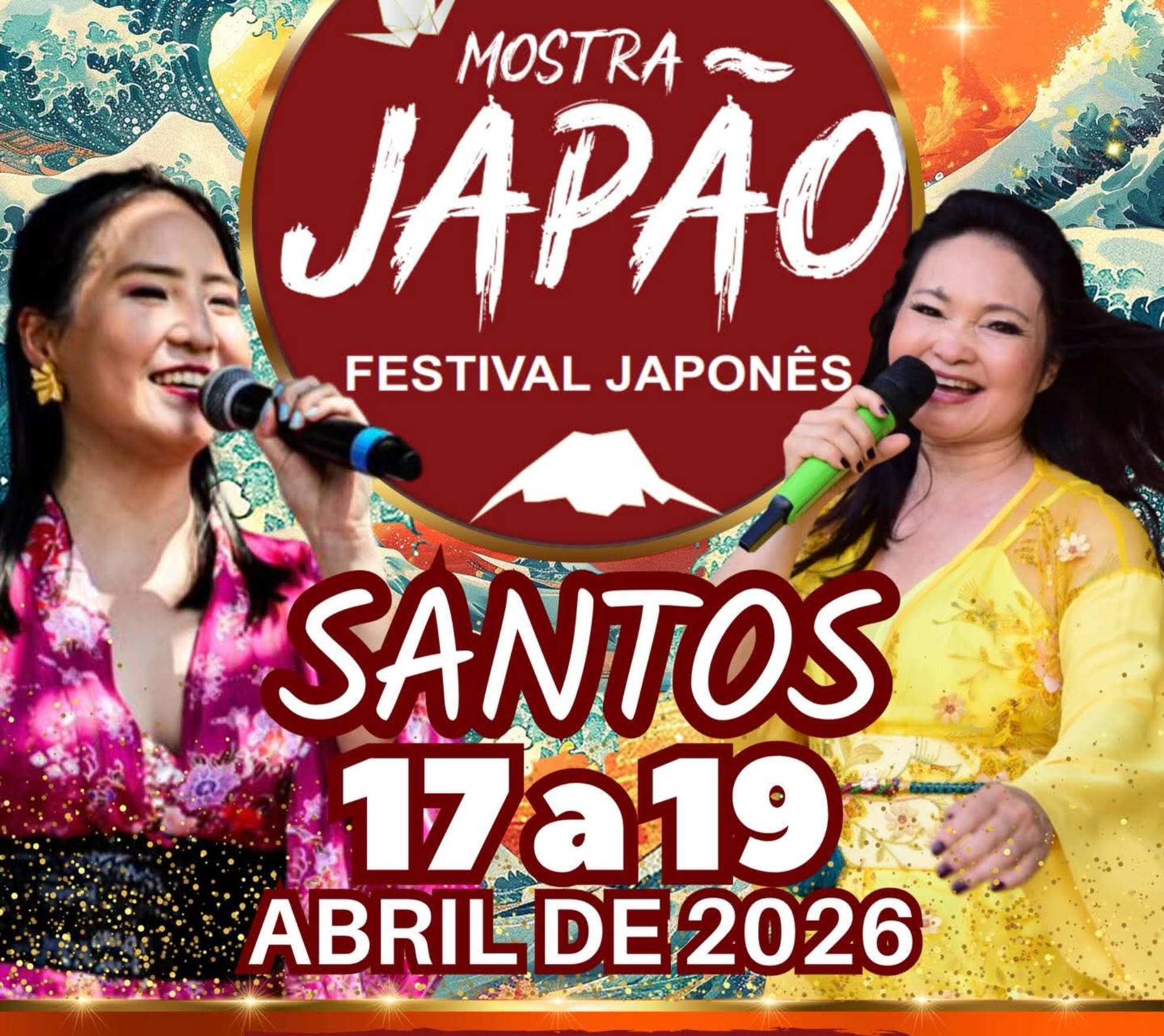 A 46ª Mostra Japão chega a Santos com três dias de cultura, gastronomia e atrações tradicionais japonesas. Foto: Mostra Japão (Redes Sociais/Reprodução)🎎🍣🥁