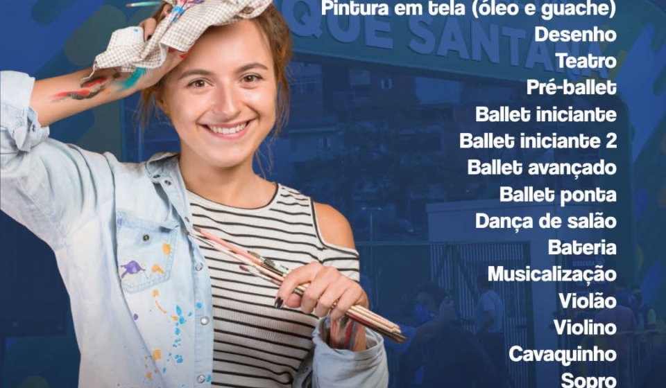 Cursos gratuitos de arte, música e dança estão com inscrições abertas na Estação Cidadania em Santana de Parnaíba.  Foto: Prefeitura De Santana De Parnaíba (Redes Sociais/Reprodução) 🎨🎶💃