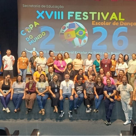 Professores da rede municipal participam de orientação técnica para o XVIII Festival Escolar de Dança de Santana de Parnaíba, que neste ano terá como tema a Copa do Mundo 2026. Foto: Prefeitura De Santana De Parnaíba (Redes Sociais/Reprodução)