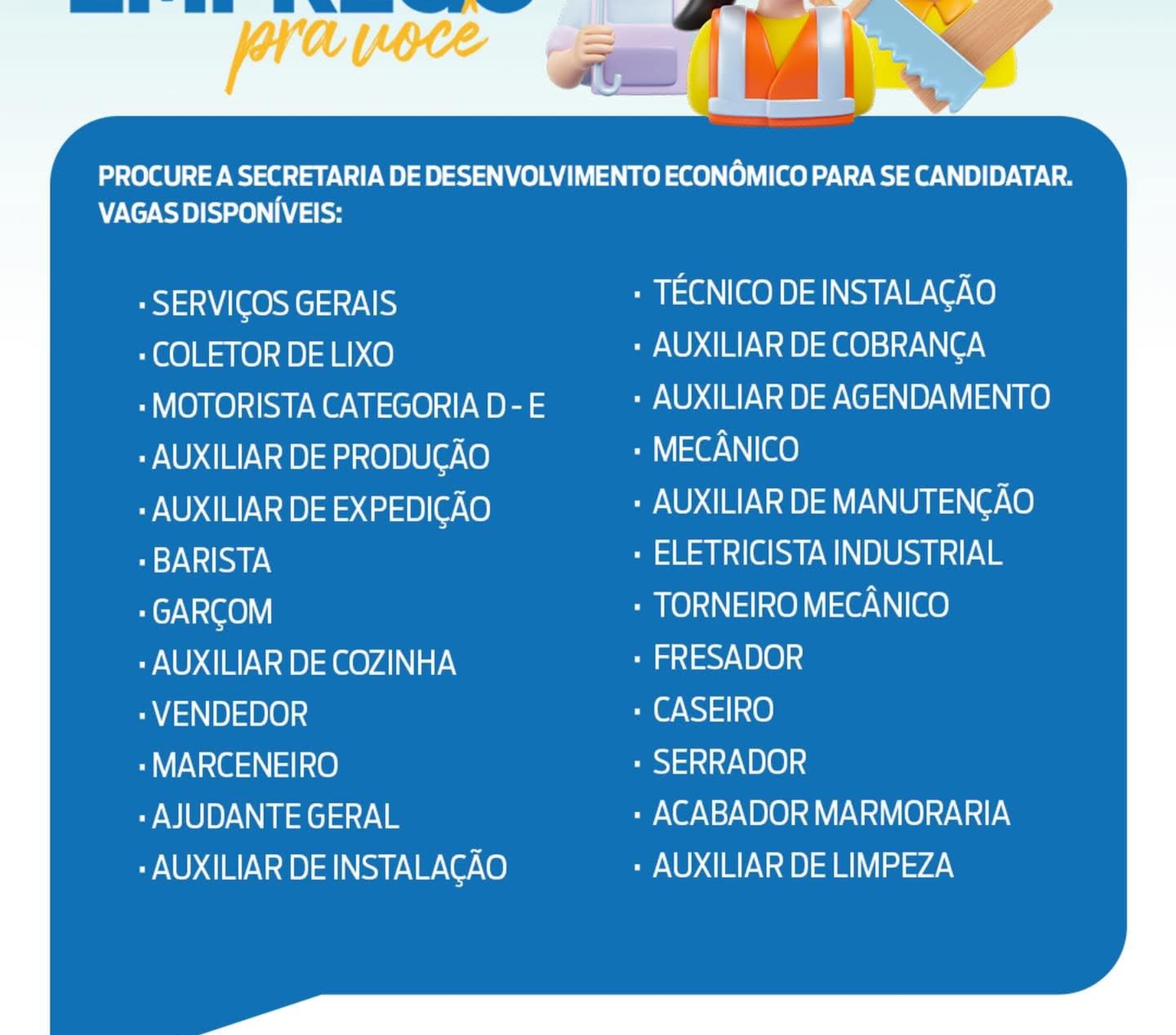 O PAT de Ibiúna oferece novas oportunidades de emprego em Ibiúna para trabalhadores de diferentes áreas. Foto: Prefeitura De Ibiúna (Redes Sociais/Reprodução)