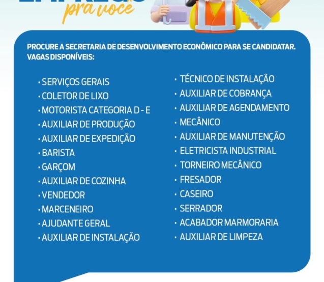 O PAT de Ibiúna oferece novas oportunidades de emprego em Ibiúna para trabalhadores de diferentes áreas. Foto: Prefeitura De Ibiúna (Redes Sociais/Reprodução)
