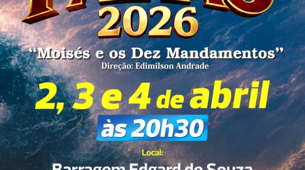 Drama da Paixão 2026 apresenta “Moisés e os Dez Mandamentos” em grande espetáculo a céu aberto em Santana de Parnaíba. Foto: Prefeitura De Santana De Parnaíba (Redes Sociais/Reprodução)