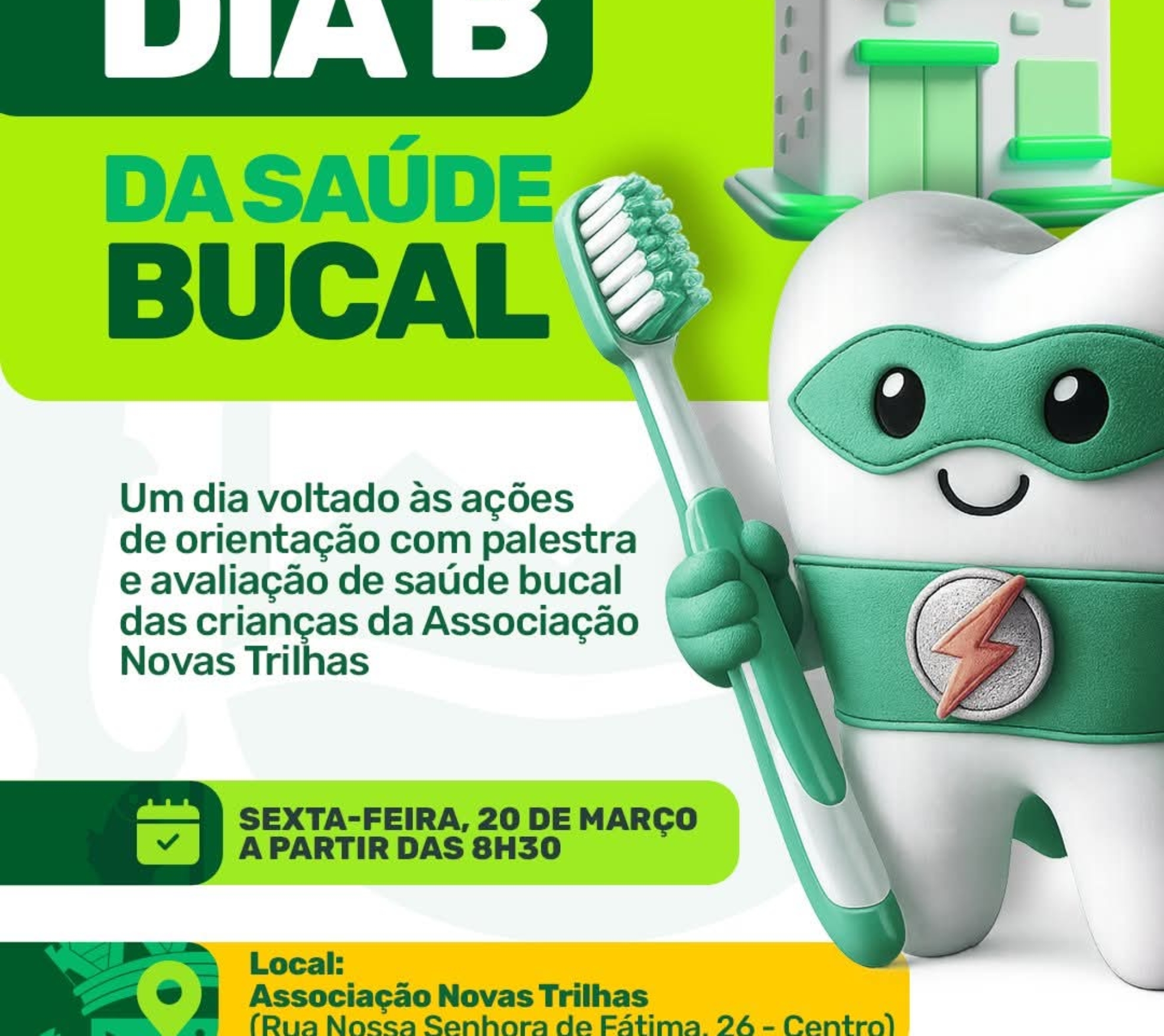 Ação de saúde bucal orienta e atende crianças em Pirapora do Bom Jesus no Dia Mundial da Saúde Bucal. Foto: Prefeitura De Pirapora Do Bom Jesus