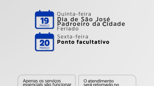 Prefeitura informa feriado municipal de 19 de março, em celebração ao Dia de São José, padroeiro de Mairinque. Foto: Prefeitura De Mairinque ⛪📅