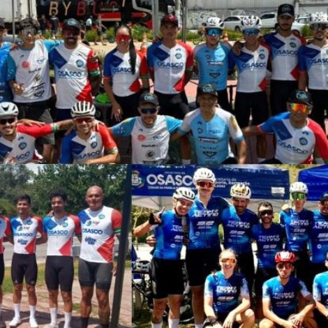 Equipe de ciclismo de Osasco comemora conquistas no GP Barueri, com destaque para as 7 medalhas obtidas na competição. Imagem: Arquivo Serel/PMO