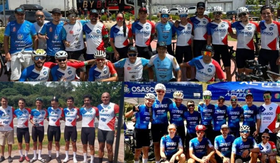 Equipe de ciclismo de Osasco comemora conquistas no GP Barueri, com destaque para as 7 medalhas obtidas na competição. Imagem: Arquivo Serel/PMO