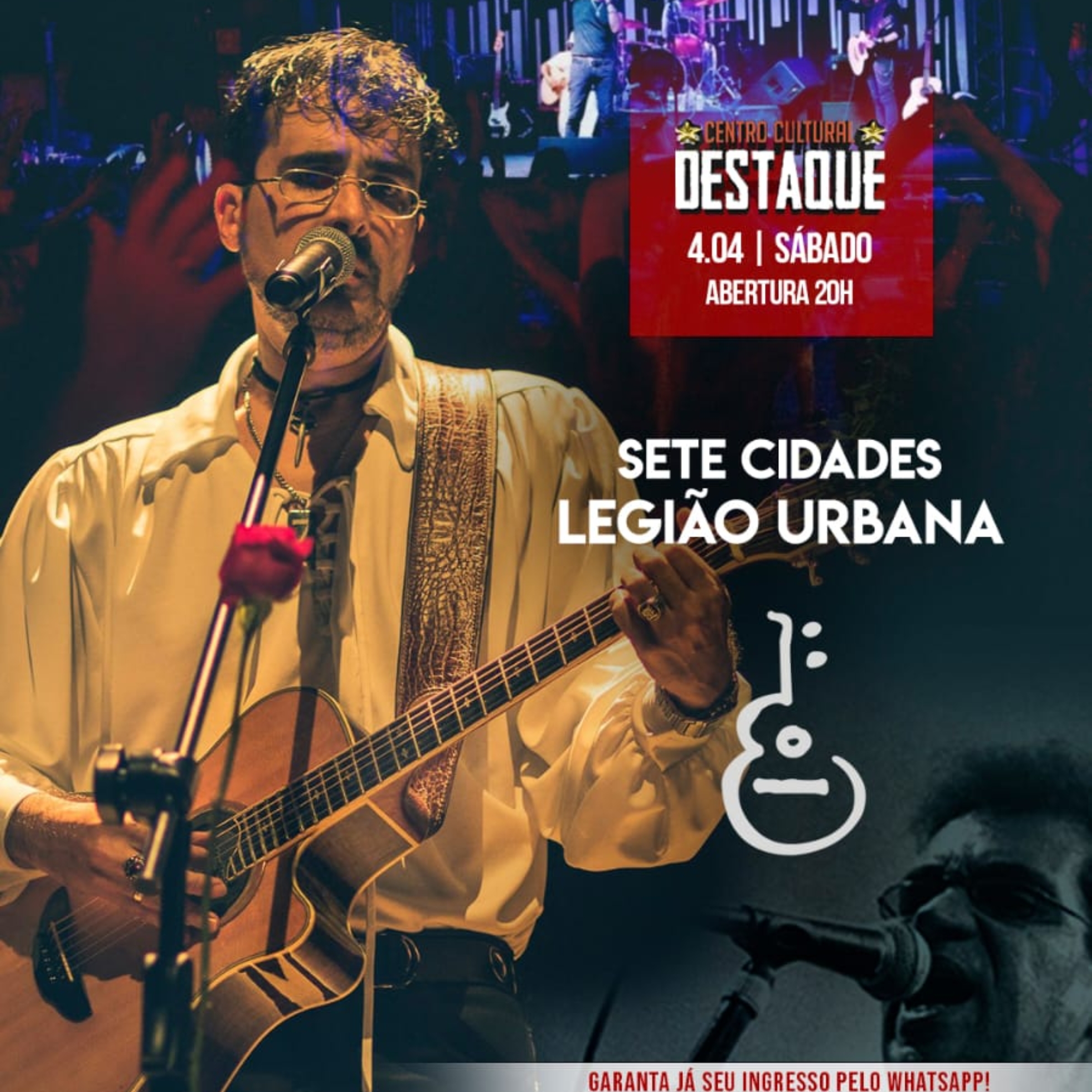 Banda Sete Cidades leva ao palco os grandes sucessos da Legião Urbana em noite especial de rock nacional em São Miguel Paulista. Foto; Divulgação