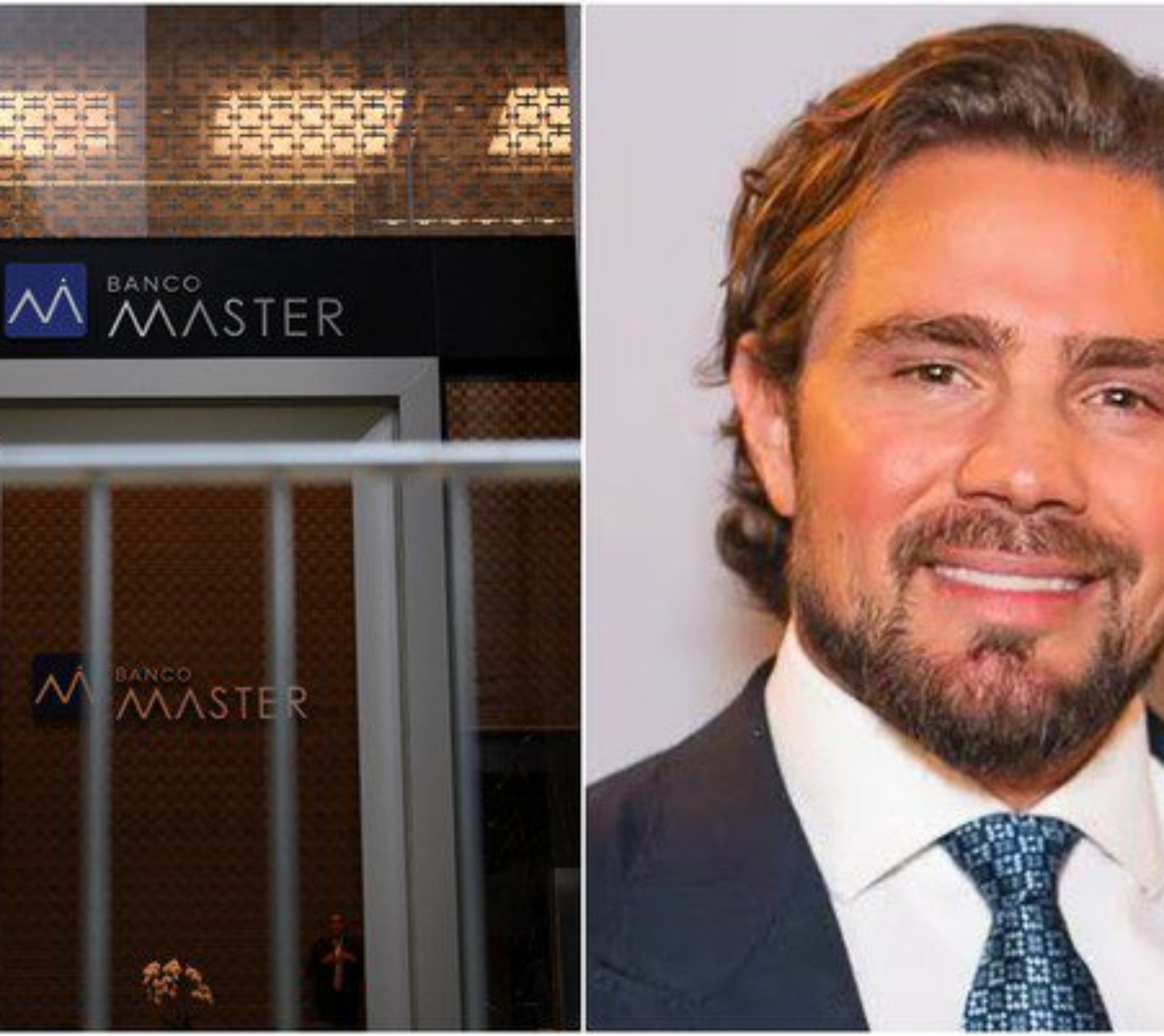 Fachada do Banco Master na Faria Lima e Daniel Vorcaro — Foto: Amanda Perobelli/Reuters; Reprodução