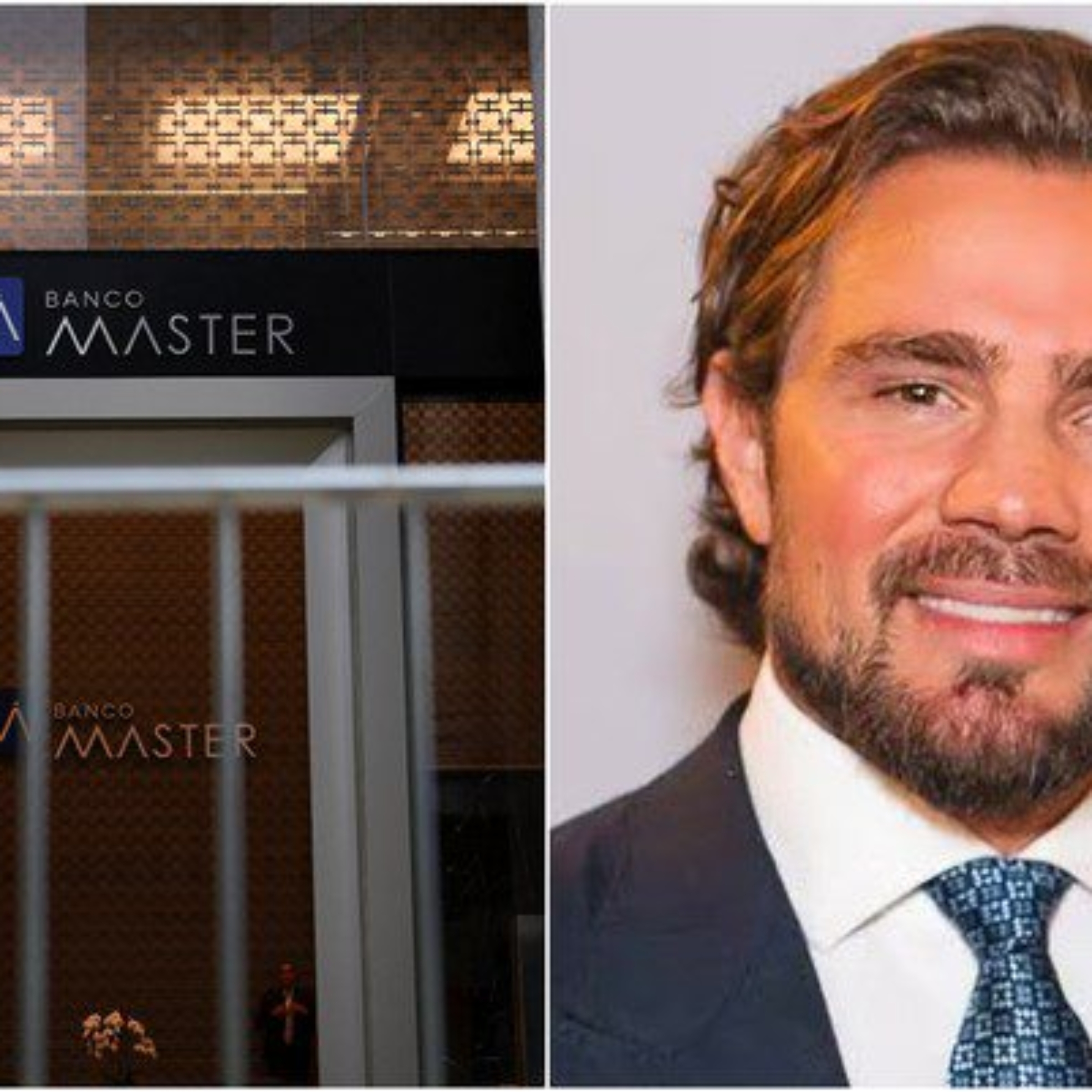 Fachada do Banco Master na Faria Lima e Daniel Vorcaro — Foto: Amanda Perobelli/Reuters; Reprodução