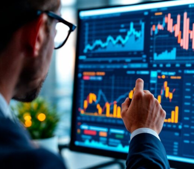 Homem de negócios observa atentamente uma tela de computador, simbolizando a transição do marketing tradicional de “Acionamento Positivo” para estratégias baseadas em modelos cognitivos e relacionamento digital eficiente. Foto: Divulgação