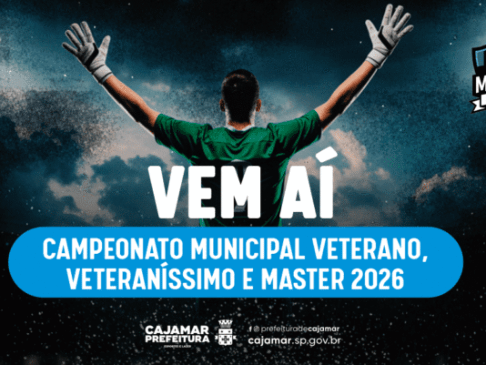 Cajamar abre inscrições para o Campeonato Municipal de Futebol nas categorias Veterano, Veteraníssimo e Master. Foto: Prefeitura De Cajamar ⚽🏆