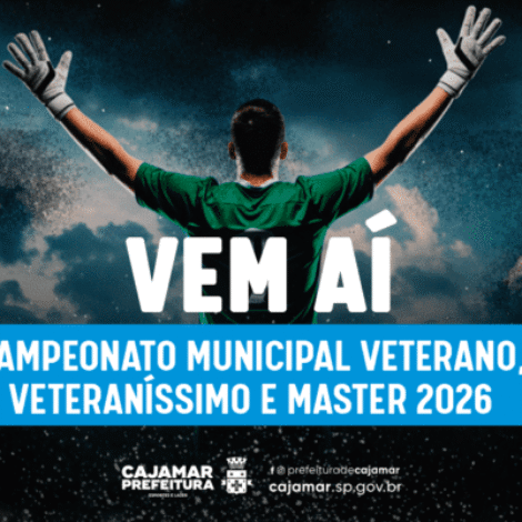 Cajamar abre inscrições para o Campeonato Municipal de Futebol nas categorias Veterano, Veteraníssimo e Master. Foto: Prefeitura De Cajamar ⚽🏆