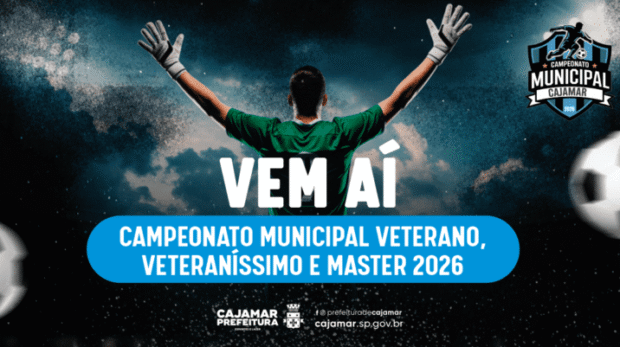 Cajamar abre inscrições para o Campeonato Municipal de Futebol nas categorias Veterano, Veteraníssimo e Master. Foto: Prefeitura De Cajamar ⚽🏆