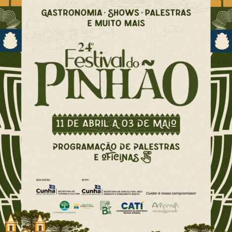 Festival do Pinhão em Cunha reúne tradição e inovação com lançamento de estudo sobre a araucária.

Crédito: Divulgação