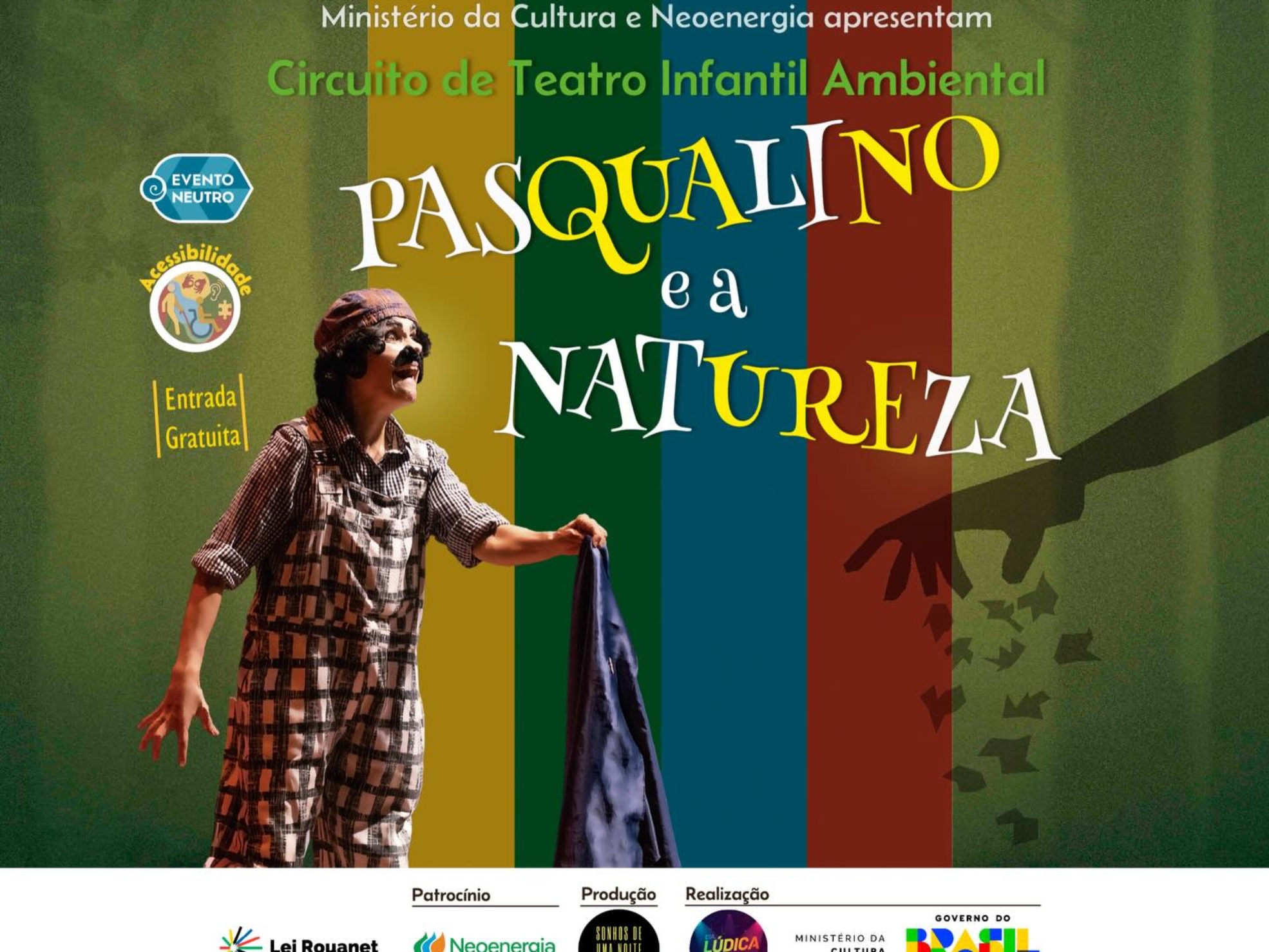 Apresentação sem falas utiliza mímica e expressão corporal para abordar consciência ambiental. Foto: Prefeitura De Cabreúva