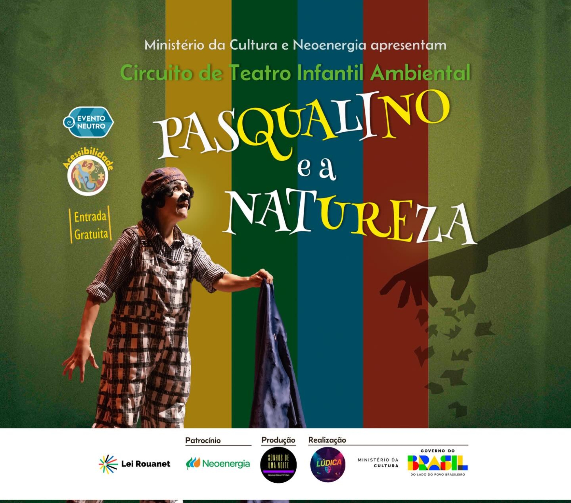 Apresentação sem falas utiliza mímica e expressão corporal para abordar consciência ambiental. Foto: Prefeitura De Cabreúva