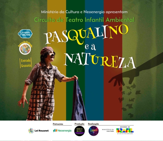 Apresentação sem falas utiliza mímica e expressão corporal para abordar consciência ambiental. Foto: Prefeitura De Cabreúva