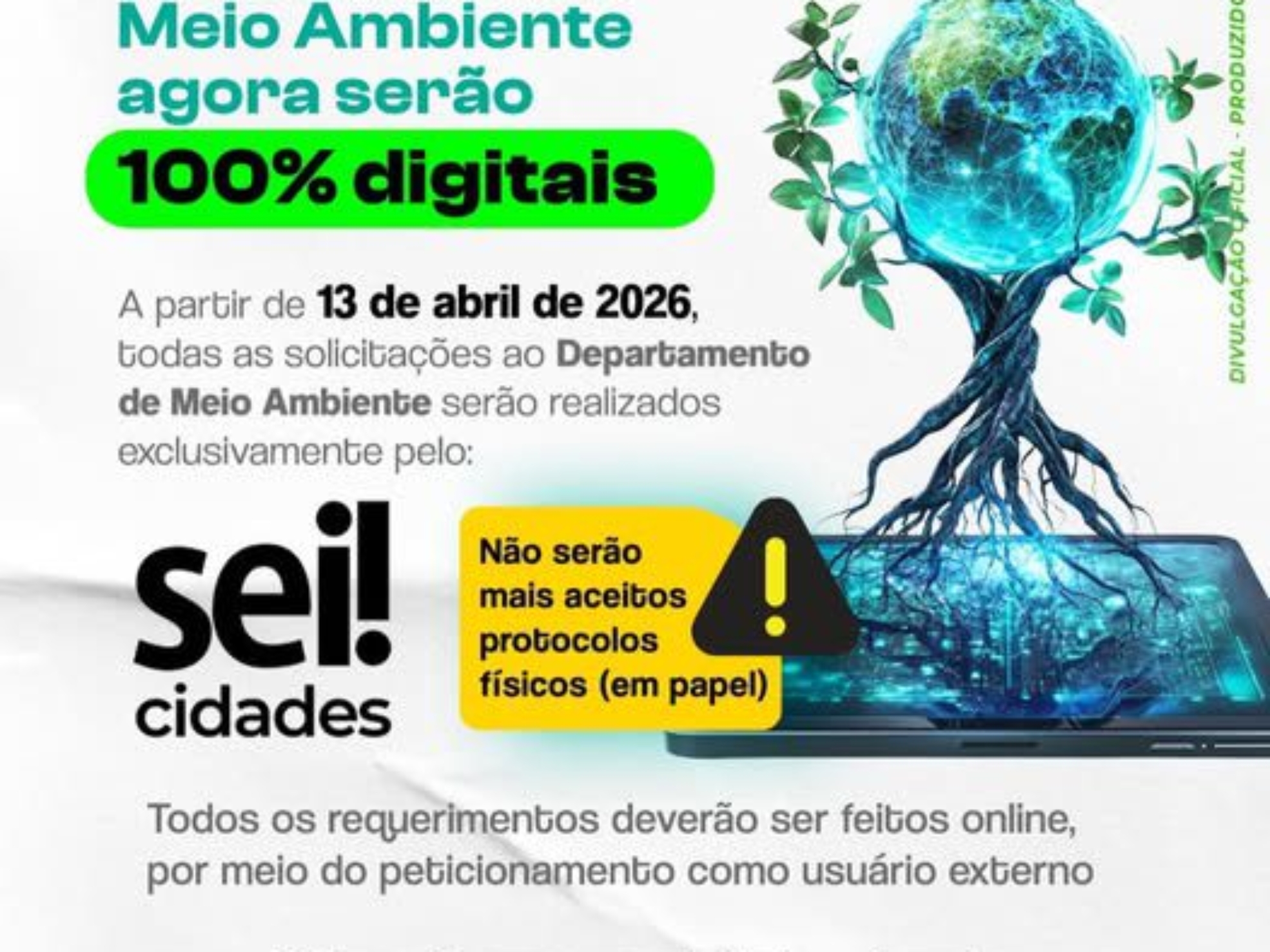 Prefeitura moderniza serviços e implanta atendimento digital no setor ambiental. Foto: Prefeitura De Vargem Grande Paulista - VGP (Redes Sociais/Reprodução)