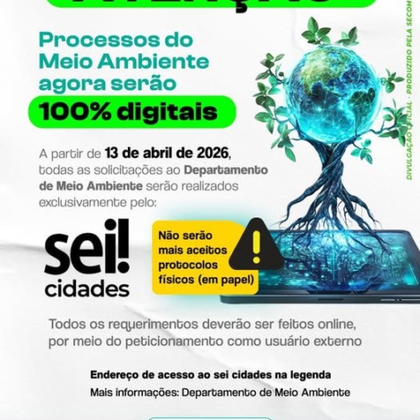 Prefeitura moderniza serviços e implanta atendimento digital no setor ambiental. Foto: Prefeitura De Vargem Grande Paulista - VGP (Redes Sociais/Reprodução)