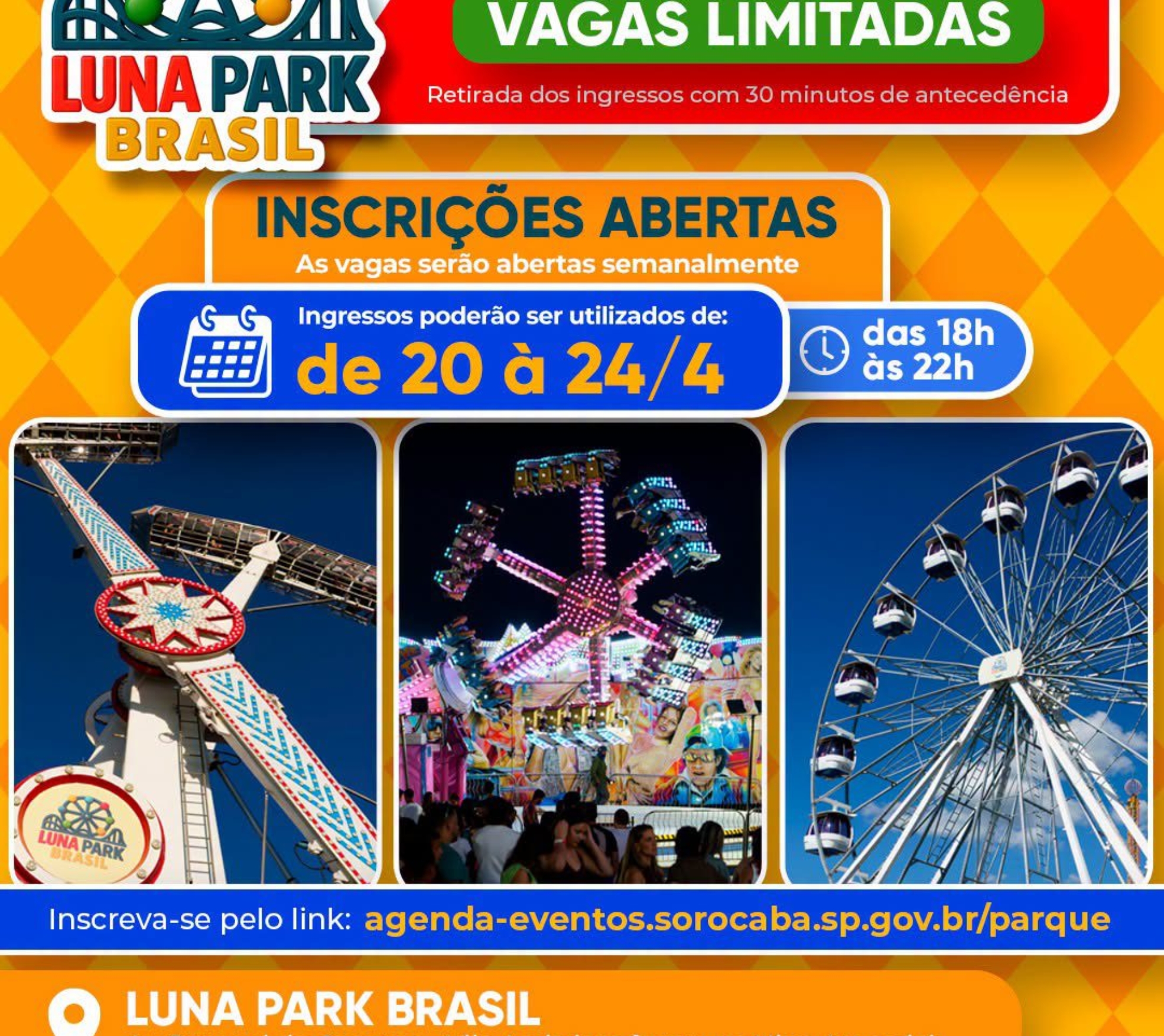 Ingressos gratuitos para o Luna Park se esgotam rapidamente em Sorocaba. Foto: Prefeitura De Sorocaba (Redes Sociais/Reprodução)