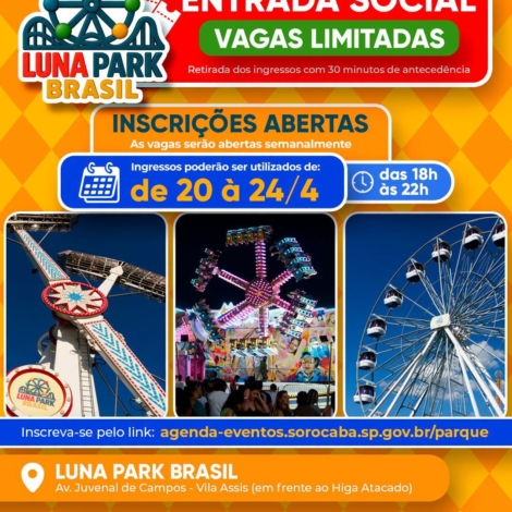 Ingressos gratuitos para o Luna Park se esgotam rapidamente em Sorocaba. Foto: Prefeitura De Sorocaba (Redes Sociais/Reprodução)