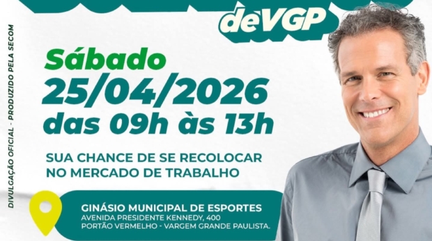 Nova edição do Feirão do Emprego promete ampliar oportunidades e conectar trabalhadores ao mercado.

Foto: Prefeitura De Vargem Grande Paulista - VGP (Redes Sociais/Reprodução)