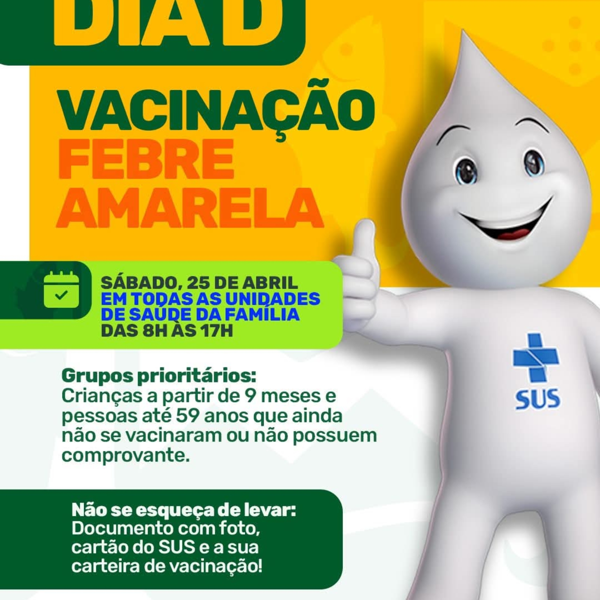 Moradores participam da campanha de vacinação contra a Febre Amarela em unidade de saúde de Pirapora do Bom Jesus durante o Dia D de imunização.




Crédito: Divulgação / Prefeitura de Pirapora do Bom Jesus
