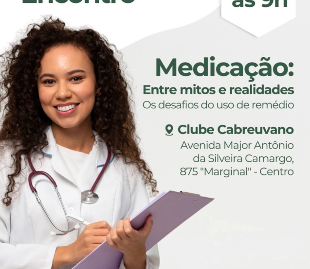 Participantes se reúnem no Saúde de Encontro para aprender e tirar dúvidas sobre o uso seguro de medicamentos.

Crédito: Prefeitura De Cabreúva (Redes Sociais/Reprodução)