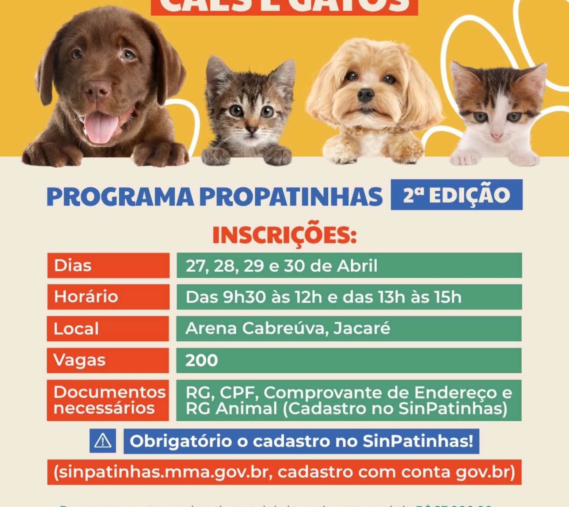 Mutirão de castração reúne tutores e pets em ação que promove saúde, responsabilidade e bem-estar animal em Cabreúva.

Crédito: Prefeitura De Cabreúva ( Redes Sociais/Reprodução)