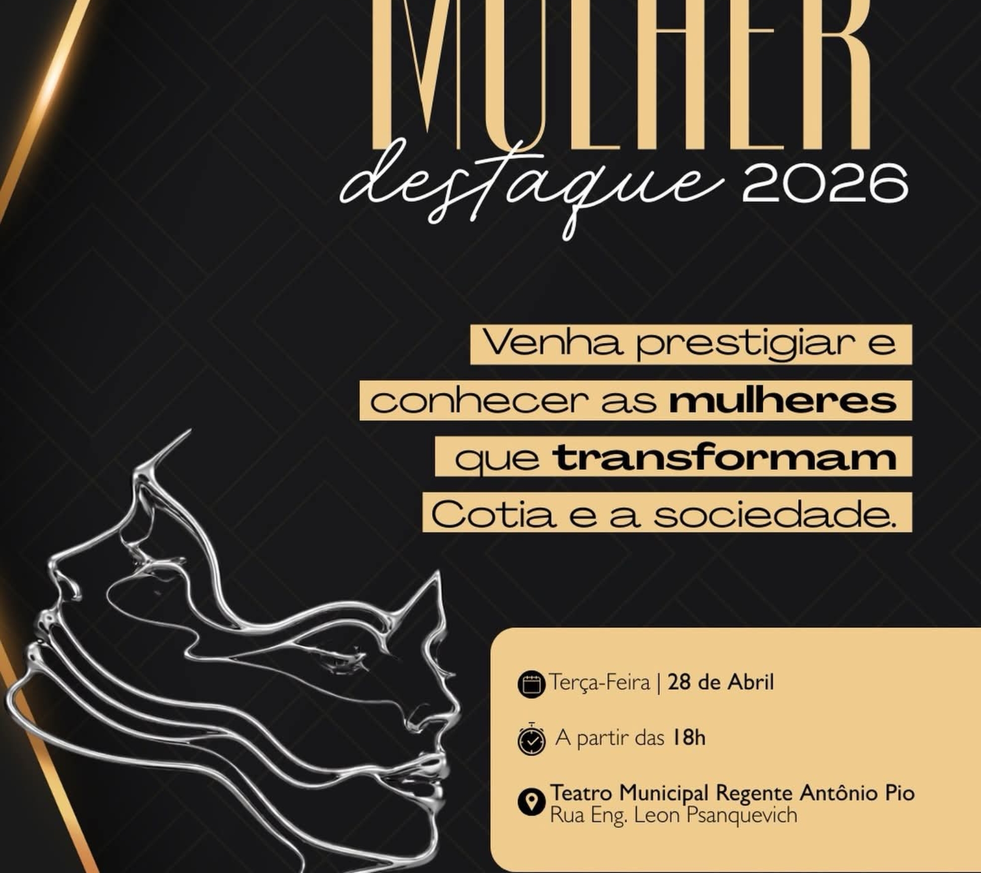 Mulheres homenageadas celebram reconhecimento por suas trajetórias e contribuições para a sociedade em Cotia.

Crédito: Prefeitura De Cotia (Redes Sociais/Reprodução)