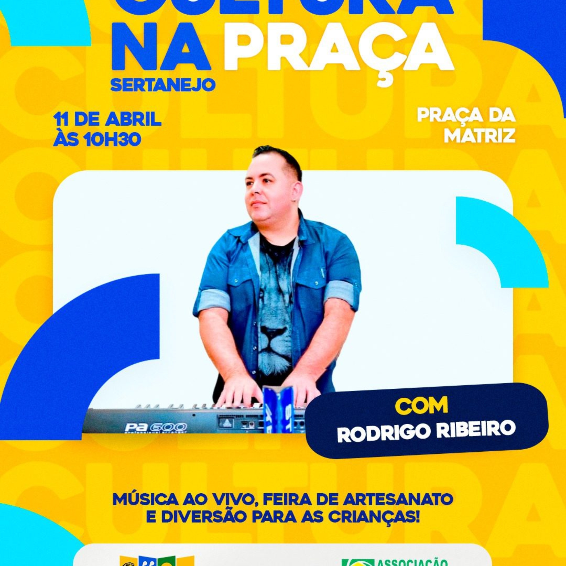 Arte de divulgação do evento Cultura na Praça convida a população de Mairinque para programação gratuita com música, artesanato e atividades para toda a família. Arte: Prefeitura De Mairinque