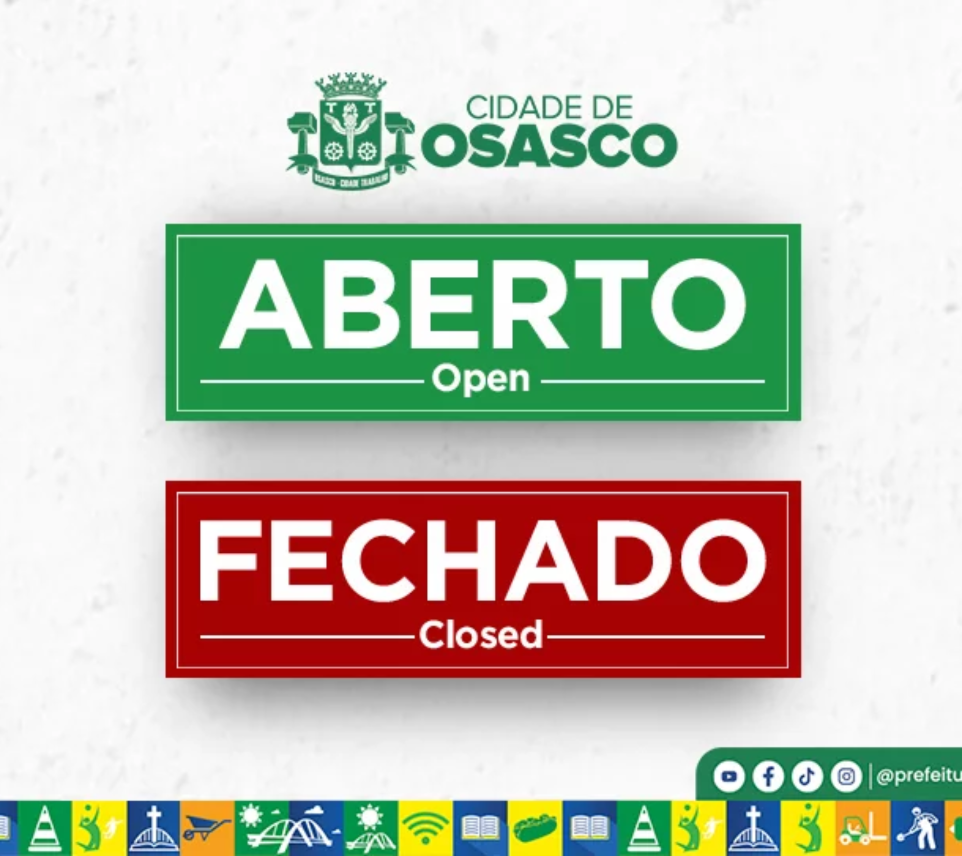 Prefeitura de Osasco divulga funcionamento dos serviços públicos durante o feriado de 1º de maio.

Fotos: Secom/PMO