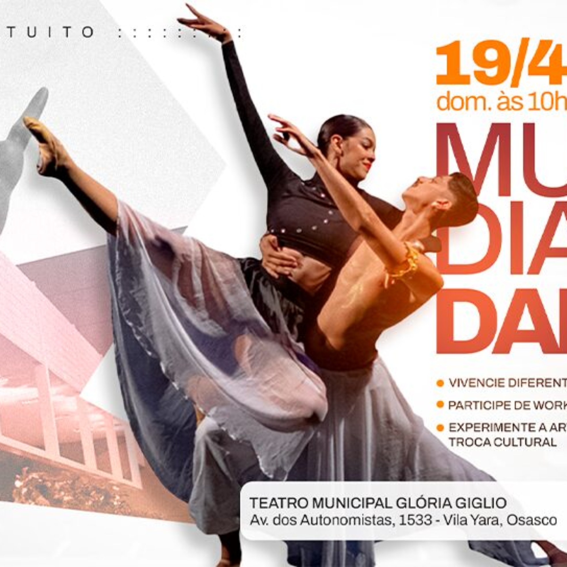 Apresentações reúnem bailarinos no Dia Mundial da Dança em Osasco. Foto: Divulgação