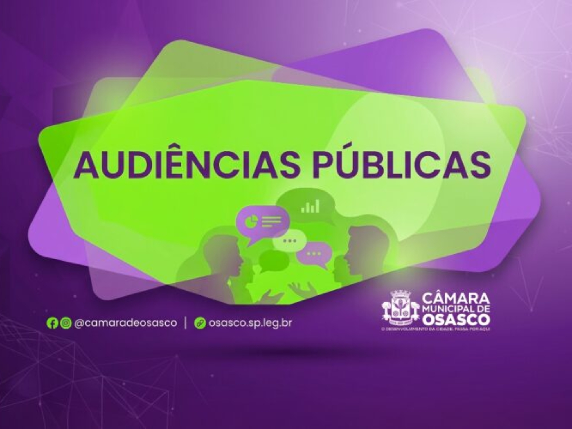 A Câmara Municipal de Osasco realiza na próxima segunda-feira (25), às 19h, no Plenário Tiradentes, uma Audiência Pública para debater questões relacionadas aos serviços de abastecimento de água no município.

Crédito: Câmara De Osasco